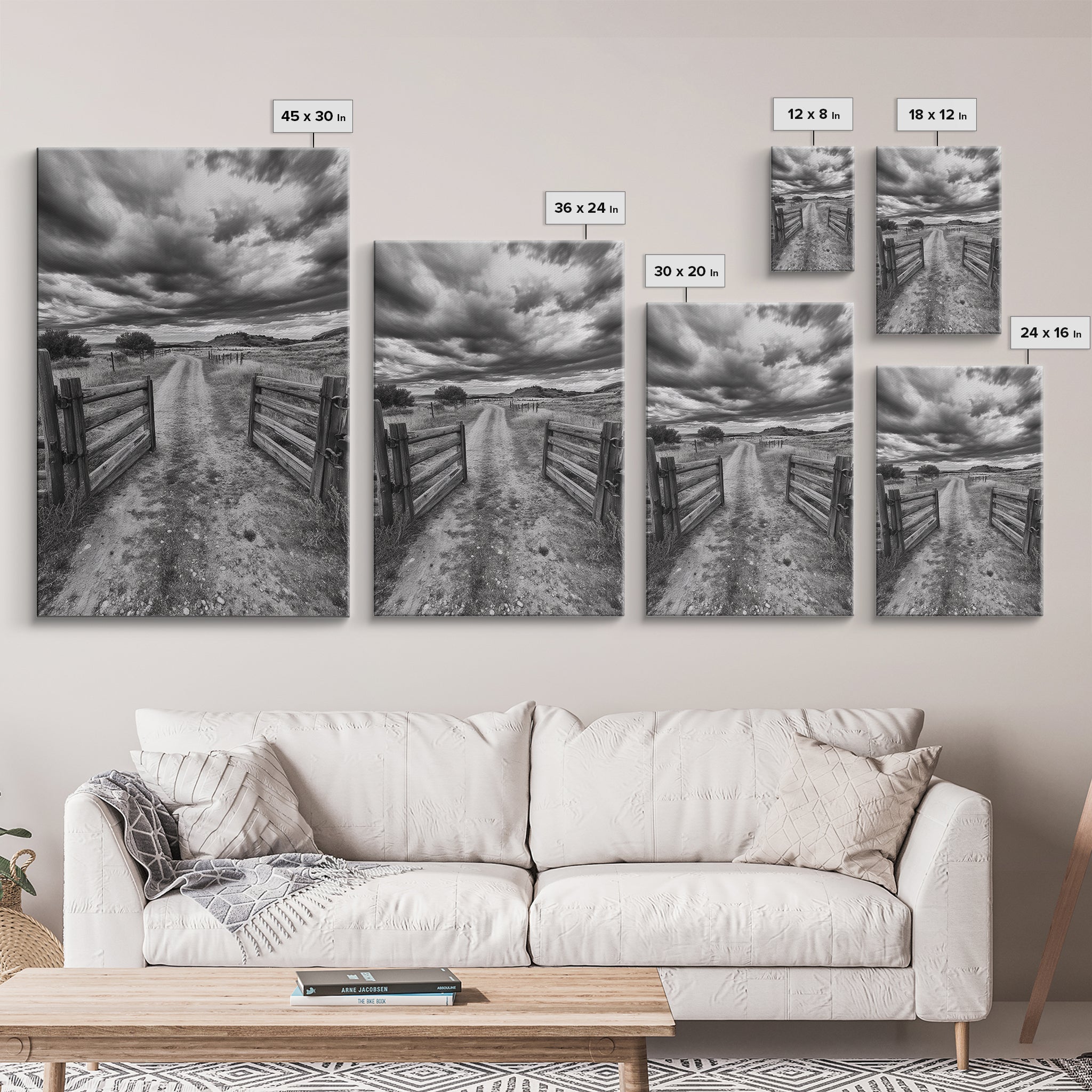 Open Ranch Gate, southwest wall art, moody art, western home decor, rustic art, farmhouse painting, framed canvas print, cowboy aesthetic