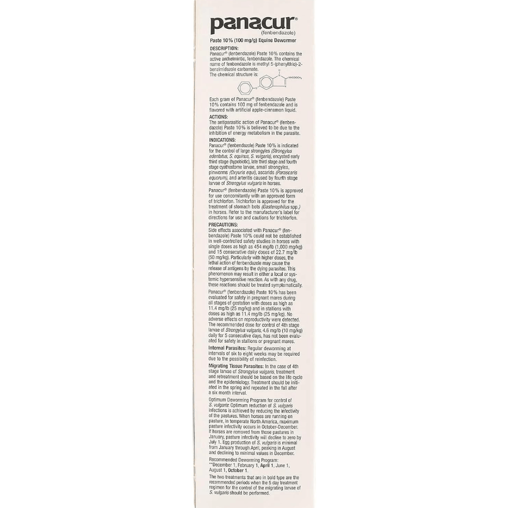 Panacur Equine Dewormer Paste 10% Fenbendazole – 3-Pack | Apple-Cinnamon