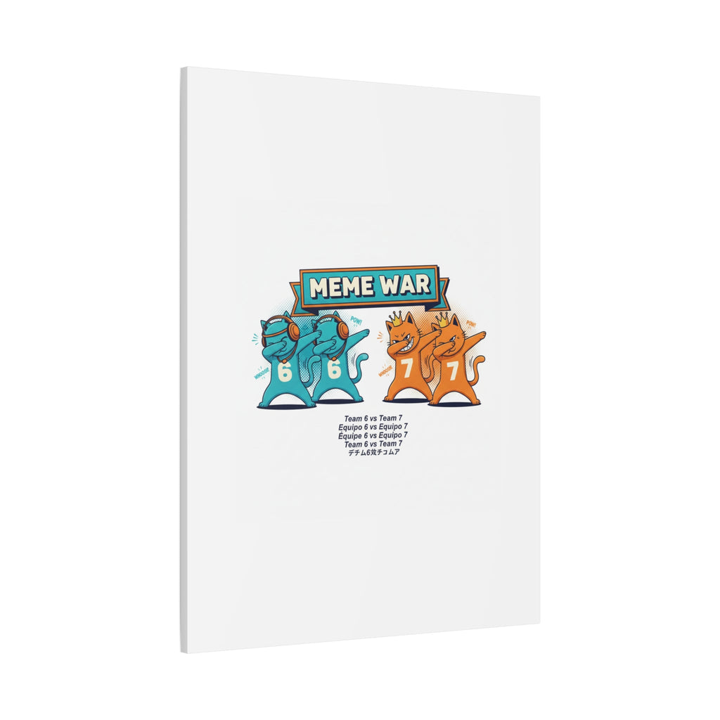 Meme War: Six vs. Seven Canvas Wall Art