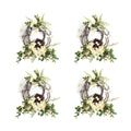 Woven Grapevine Wreath with Hydrangea and Bird Nest Accents (Set of 4)