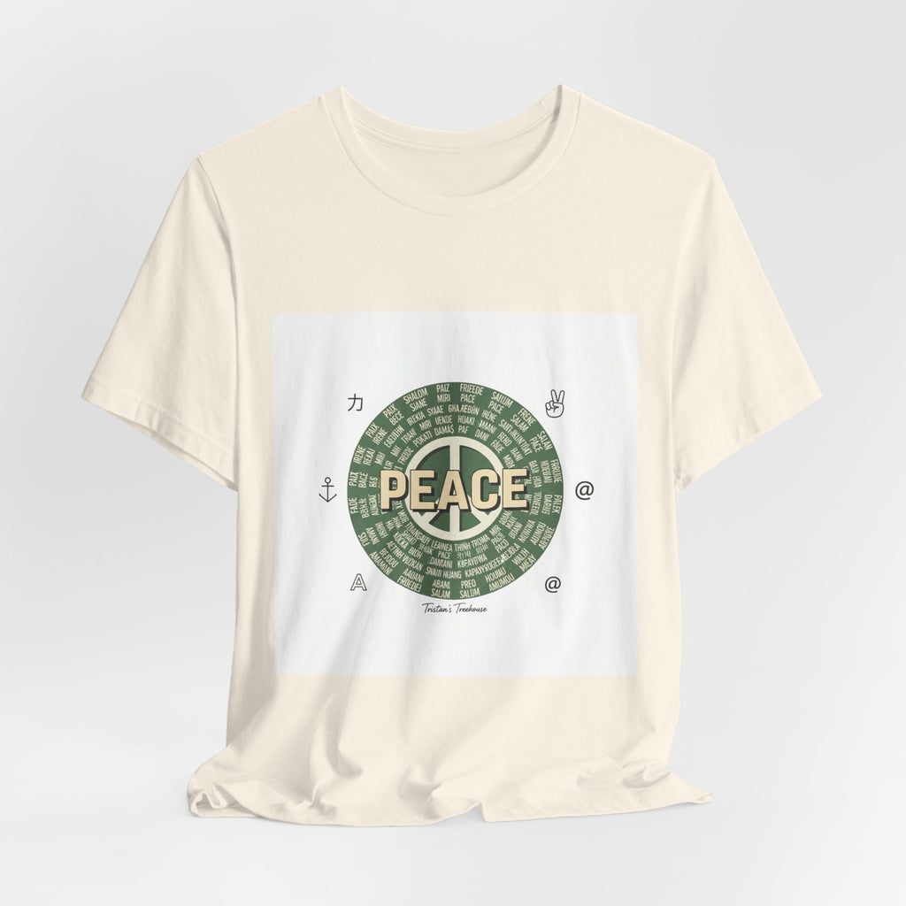 Handwritten Peace Doodle Tee | sketch aesthetic, handwritten message apparel