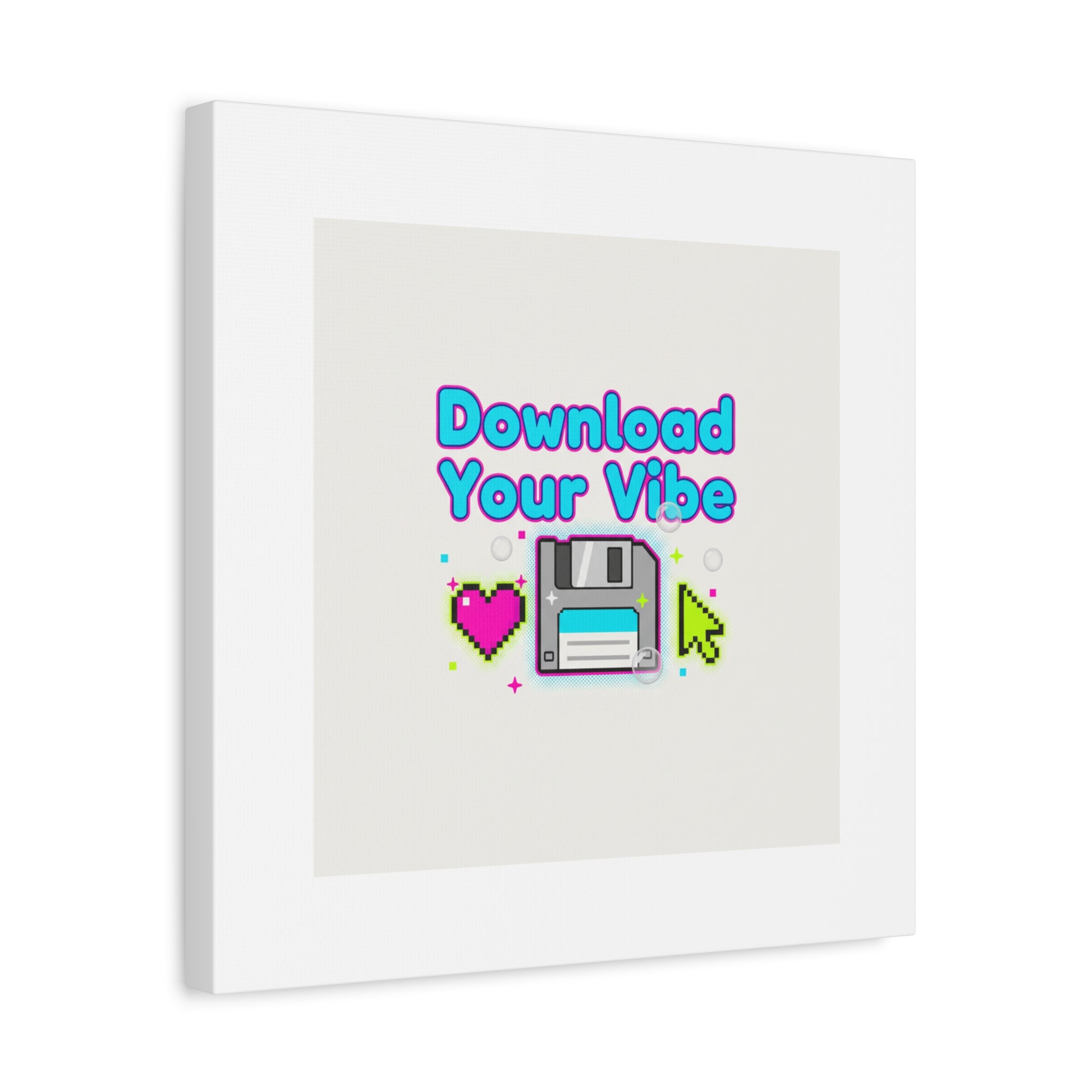 Download Your Vibe Canvas | Y2K Retro Tech, Pixel Floppy Disk Poster