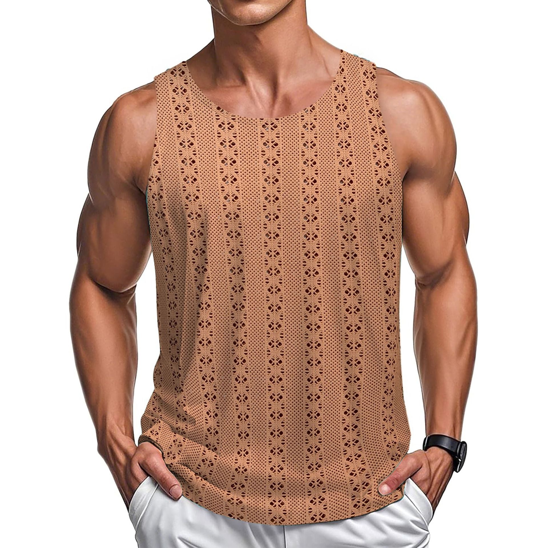 Round Neck Casual Beach Style Loose Vest