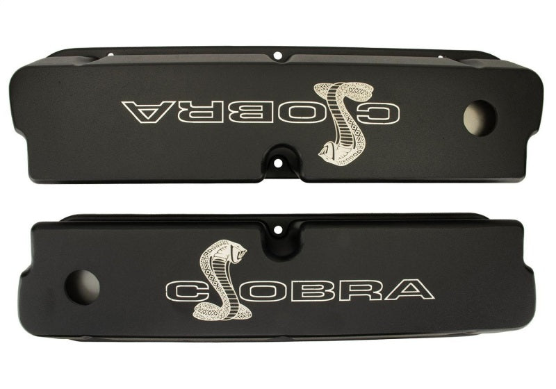 Ford SBF Valve Covers w/Cobra Logo Black FRDM6582-LE302SBK