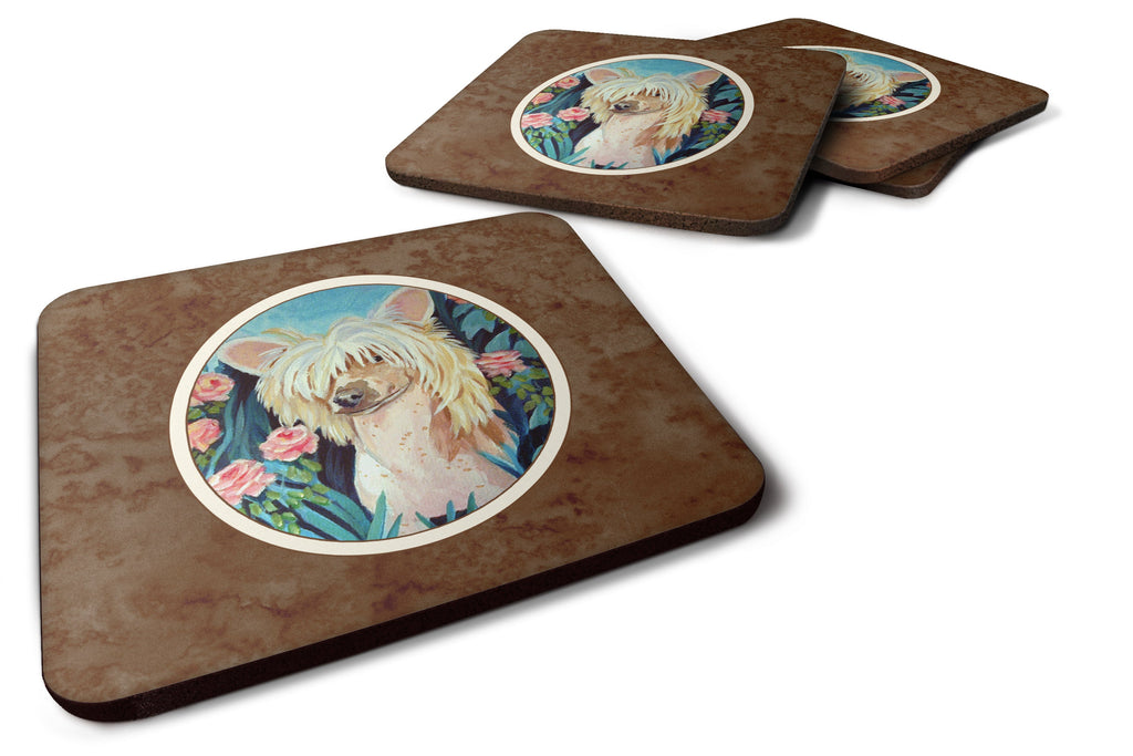 Chinese Crested Foam Coasters Set of 4 Cup Coasters for Indoor Outdoor, Tabletop Protection, Anti Slip, Mouse pad Material