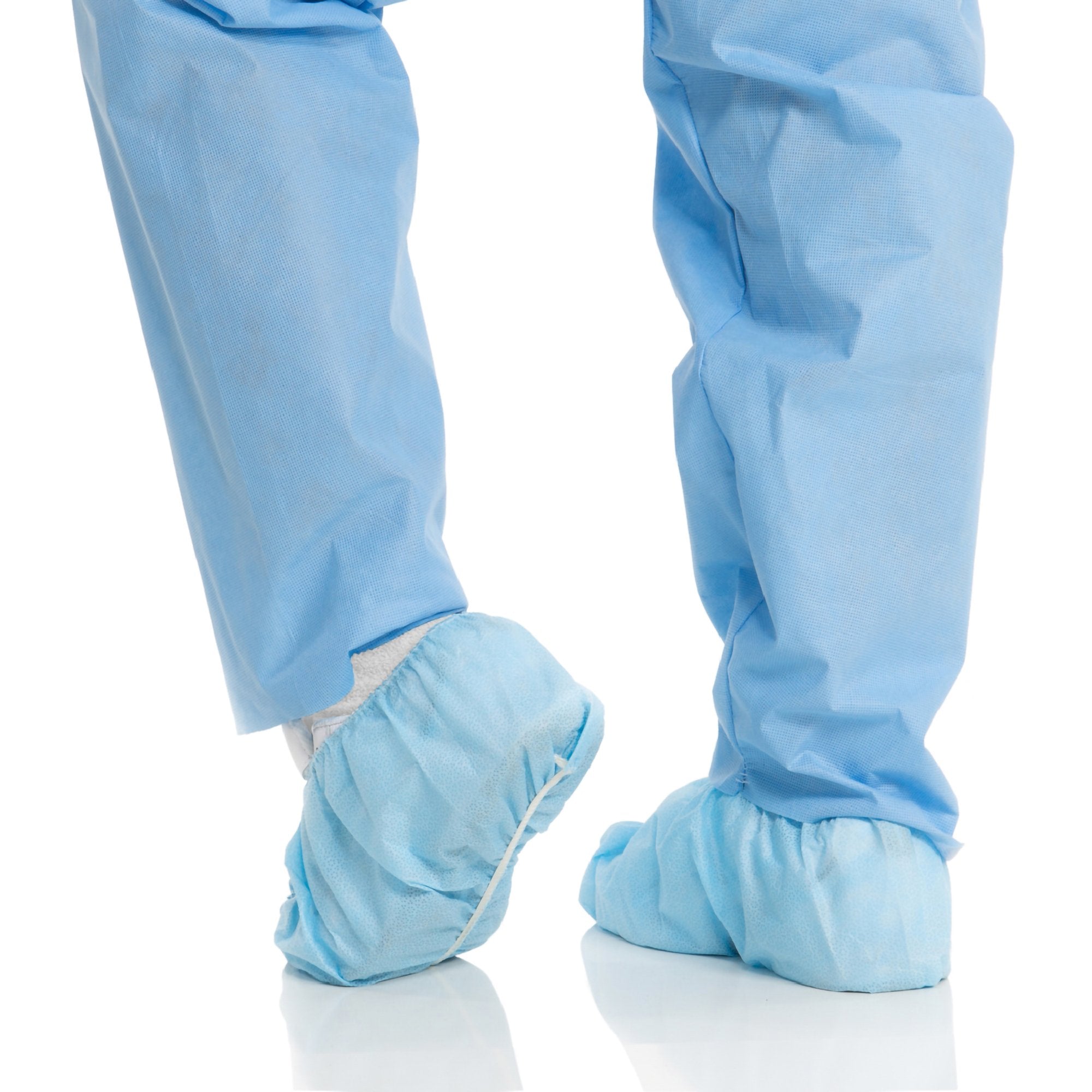 Shoe Cover Halyard One Size Fits Most Shoe High Without Tread Blue NonSterile - 69551