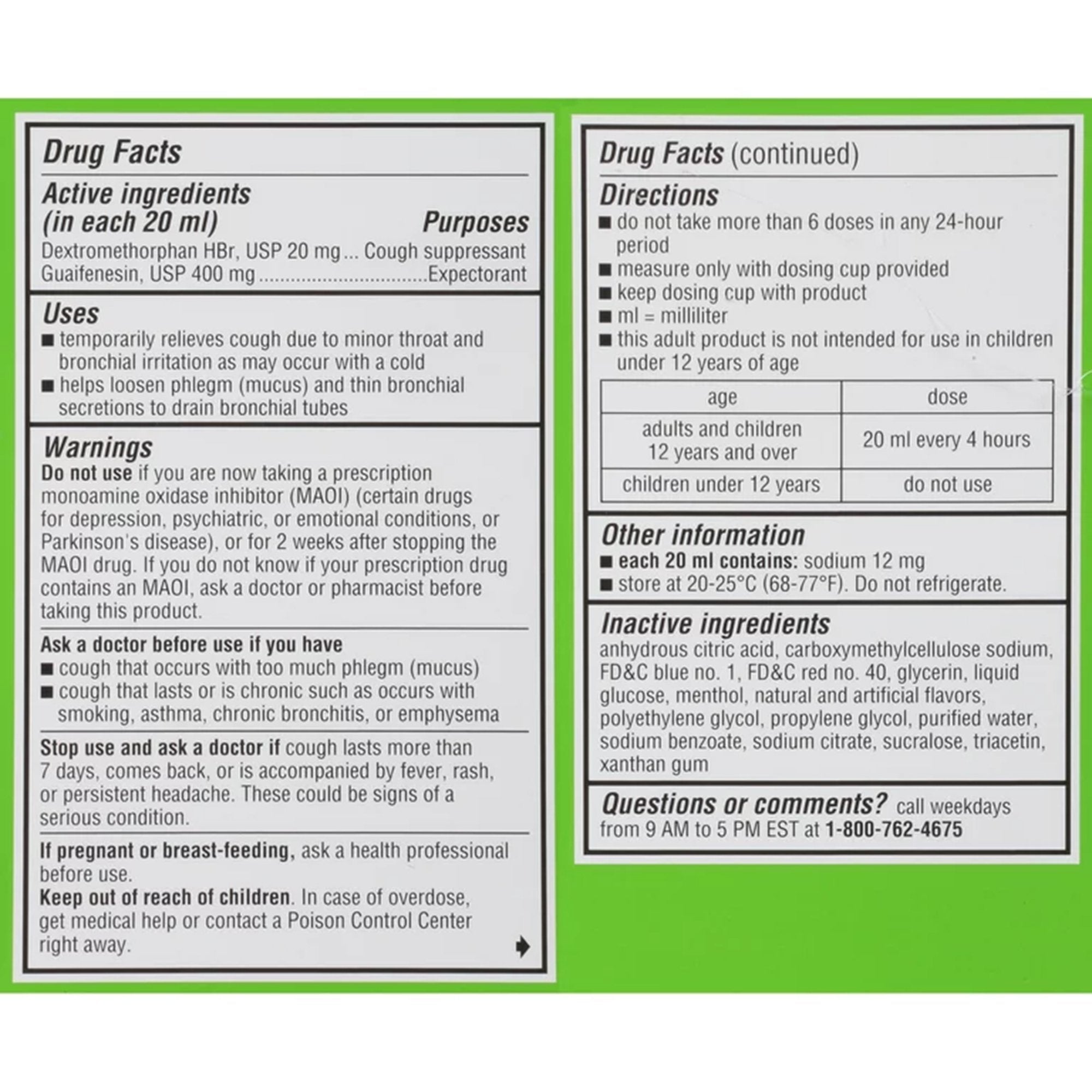 Robitussin Adult Cough + Chest Congestion DM Liquid Maximum Strength, 8 ounces 00031873918