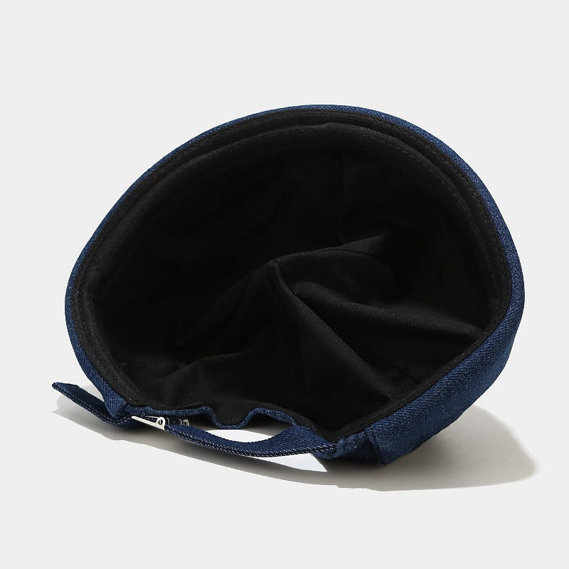 Summer Men's Single-color Light Board Foldable Frayed Washed Vintage Retro Casual Style No-visor Landlord Hat, Suitable For Daily Outdoor Use