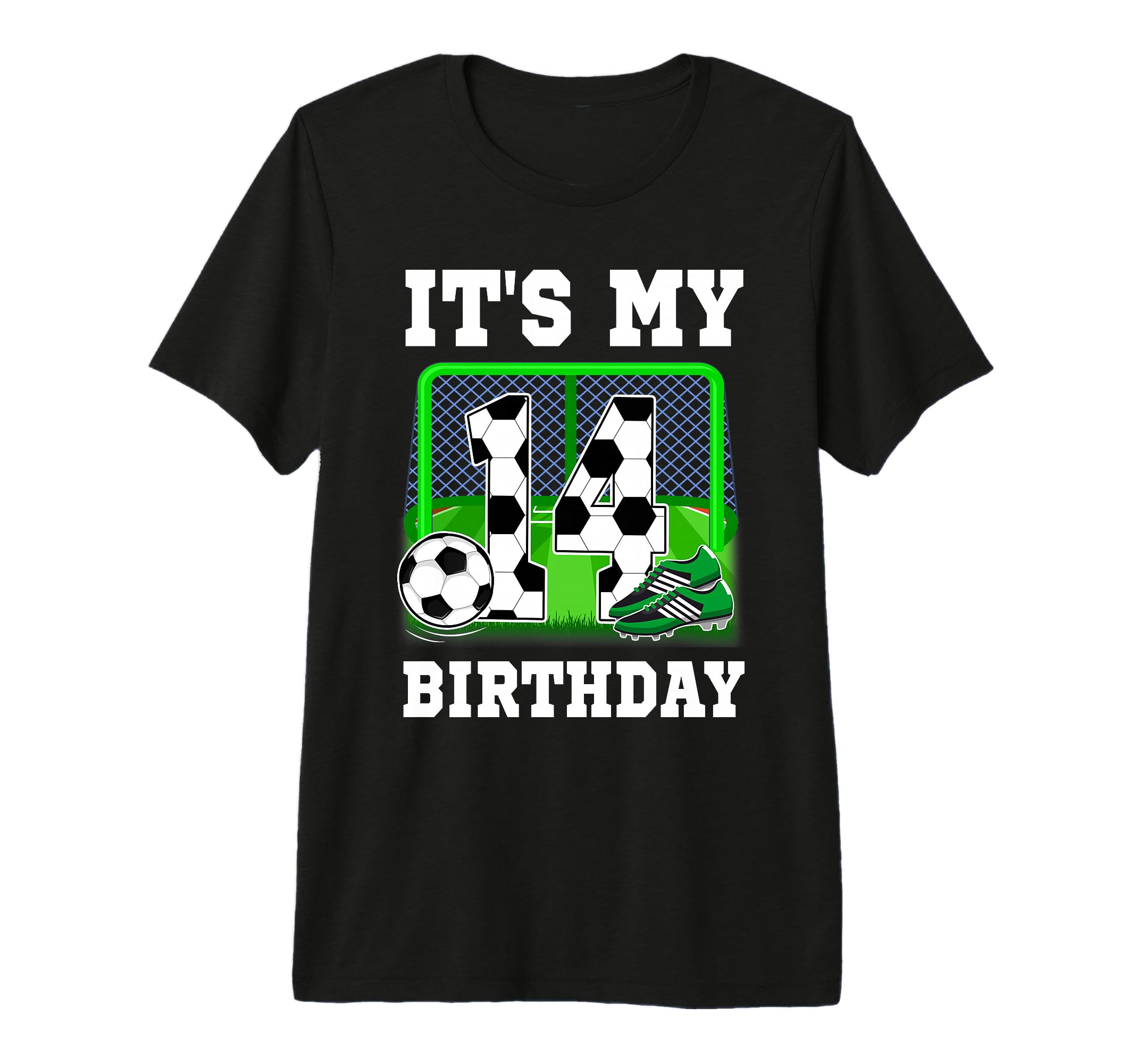 Its My 14Th Birthday Soccer Theme 14 T-Shirt - Novelty Apparel Men Women