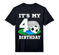 Its My 4 Year Old Birthday Soccer 4Th T-Shirt - Custom Art Print Unisex