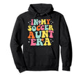 My Soccer Aunt Era Game Day Groovy Hoodie - Unique Graphic for Adults
