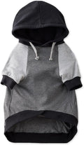 Rocky – The Orginal Lightweight Hooded TEE 100% Organic Cotton Dog Hoodie Pet Coat Sweater for Small, Medium, Large Dogs, Black Color Block, X-Small