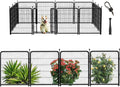 Outdoor Dog Playpen 40inch 14 Panels, Puppy Playpen Indoors, Metal Dog Pen Heavy Duty Pet Puppy Exercise Pen for Rv Camping Garden Yard, Wide Door Low Threshold Pet Fence Total 31 Ft(L)