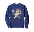Funny Unicorn Soccer Just Who Loves Sweatshirt - Unique Graphic Unisex