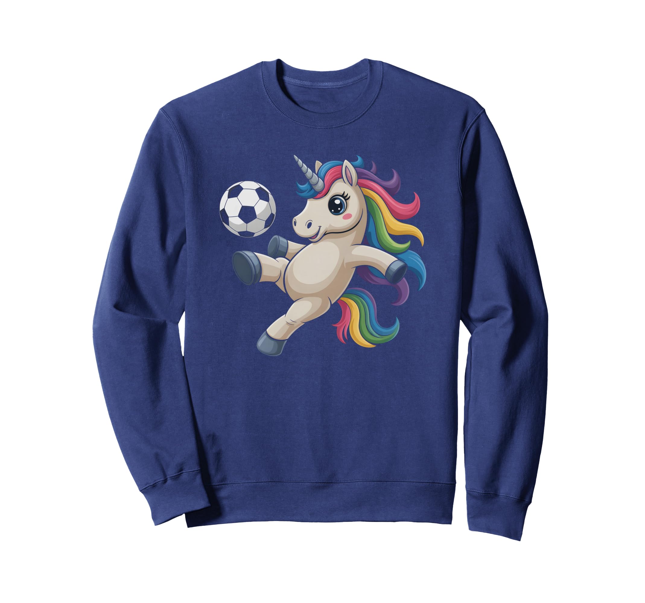 Funny Unicorn Soccer Just Who Loves Sweatshirt - Unique Graphic Unisex