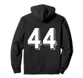 Number 44 Backside 80S 90S Team Hoodie - Casual Everyday Wear for Adults