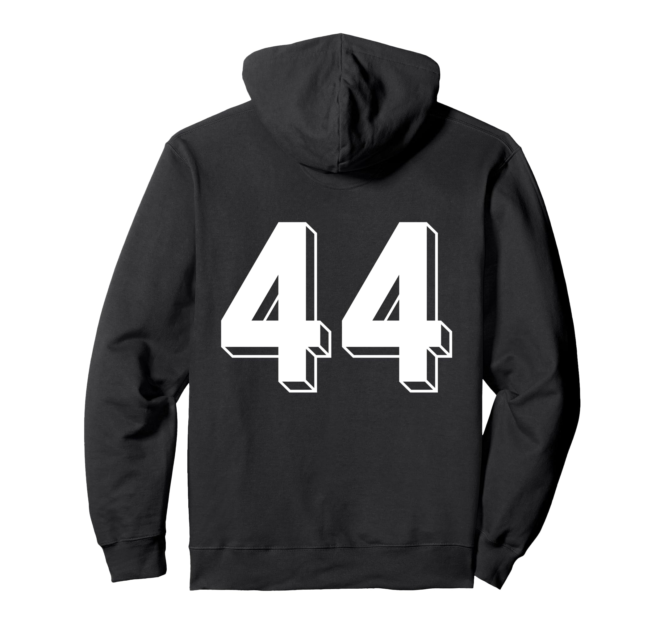 Number 44 Backside 80S 90S Team Hoodie - Casual Everyday Wear for Adults