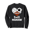 Ball Mamaw Heart Funny Volleyball Sweatshirt - Unique Graphic Men Women