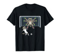 Goalie Raccoon Soccer Multi Arm Trash T-Shirt - Novelty Apparel for Adults