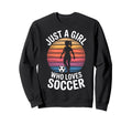 Just Who Loves Soccer Womens Soccer Sweatshirt - Minimalist Print Unisex
