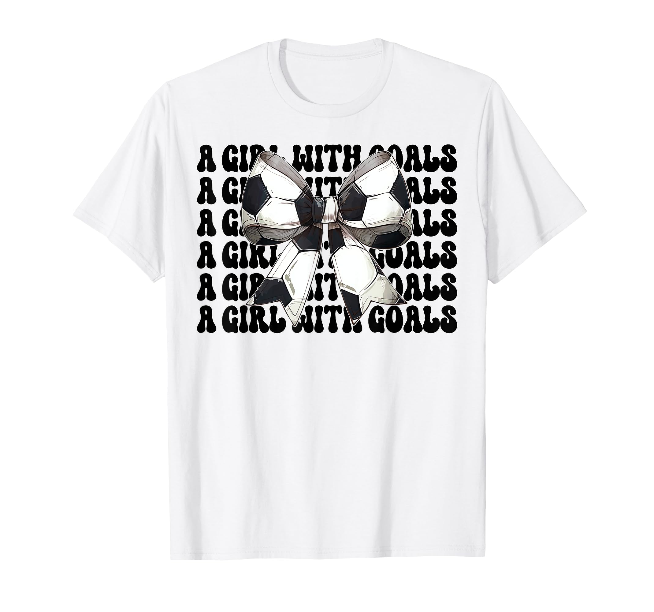 Goals Soccer Coquette Bow T-Shirt - Graphic Print Unisex