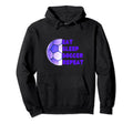 Eat Sleep Soccer Repeat Purple Soccer Hoodie - Streetwear Style for Adults
