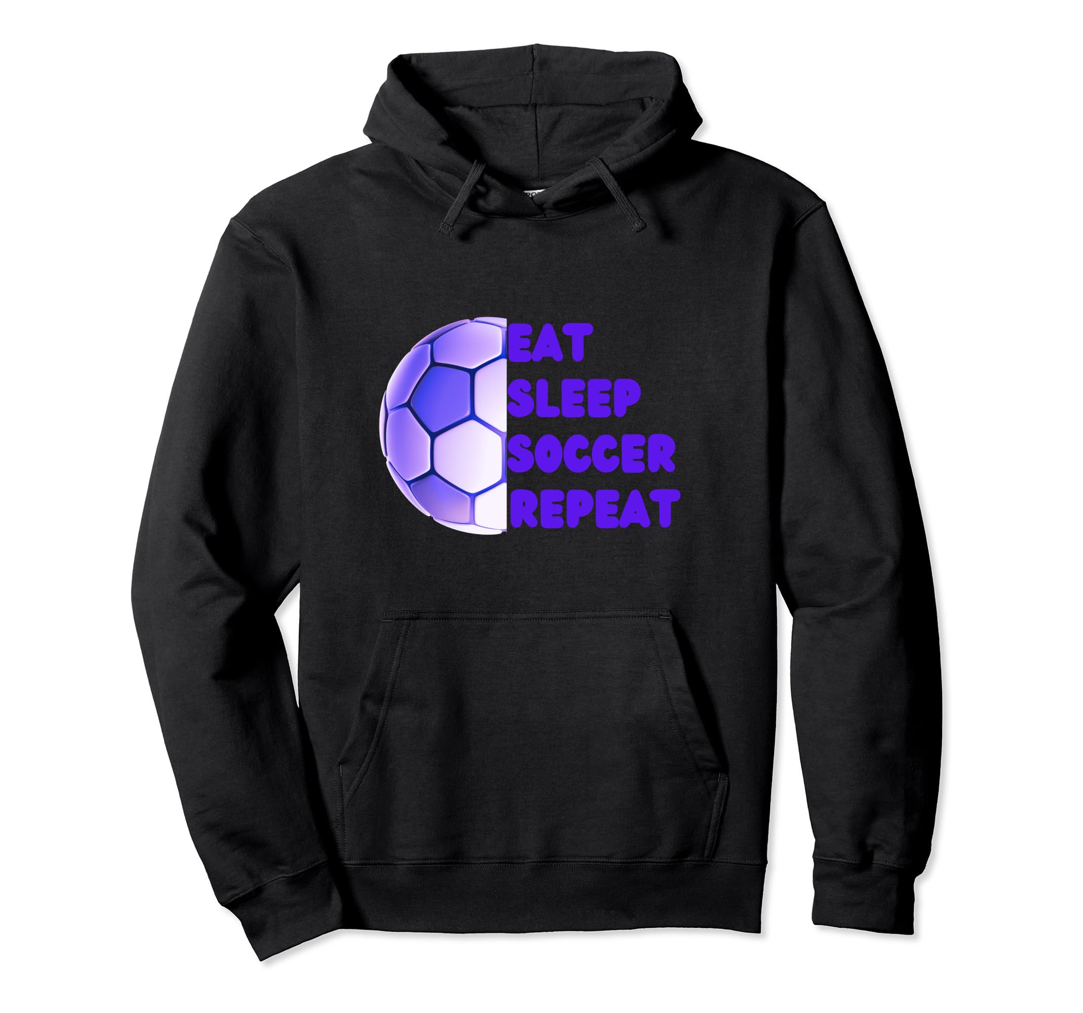 Eat Sleep Soccer Repeat Purple Soccer Hoodie - Streetwear Style for Adults