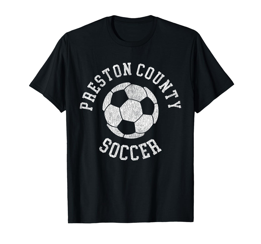 Preston County Soccer Distressed 90S T-Shirt - Graphic Print for Adults