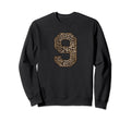 Leopard Number 9 Athlete Sports Sweatshirt - Minimalist Print for Adults