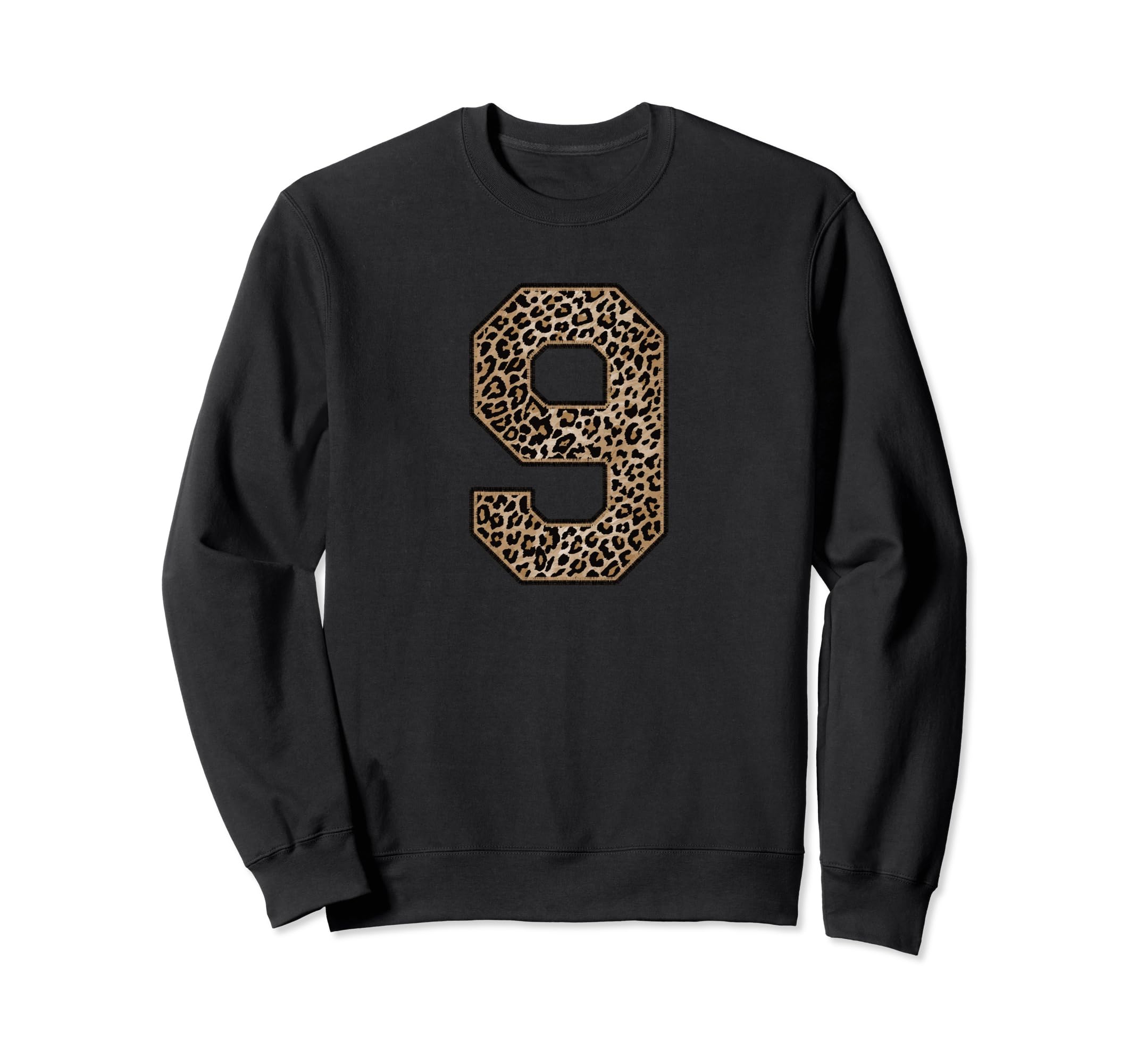 Leopard Number 9 Athlete Sports Sweatshirt - Minimalist Print for Adults