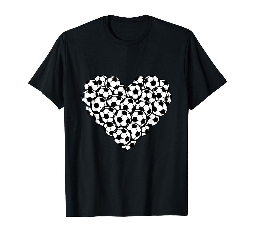 Heart Shaped Soccer Ball T-Shirt - Fun Novelty Design for Adults