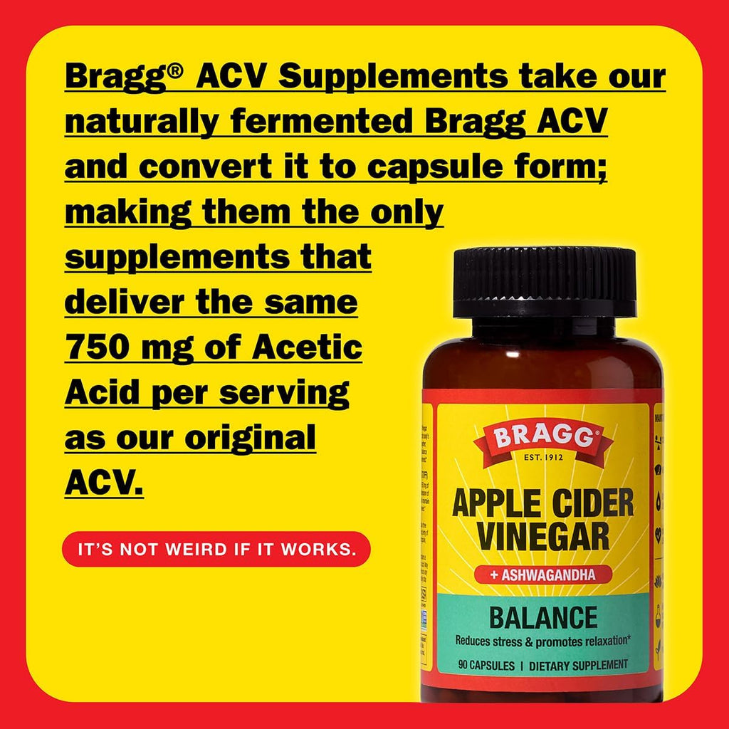 Bragg - Balance - Apple Cider Vinegar & Ashwagandha Capsules, 90 ct.