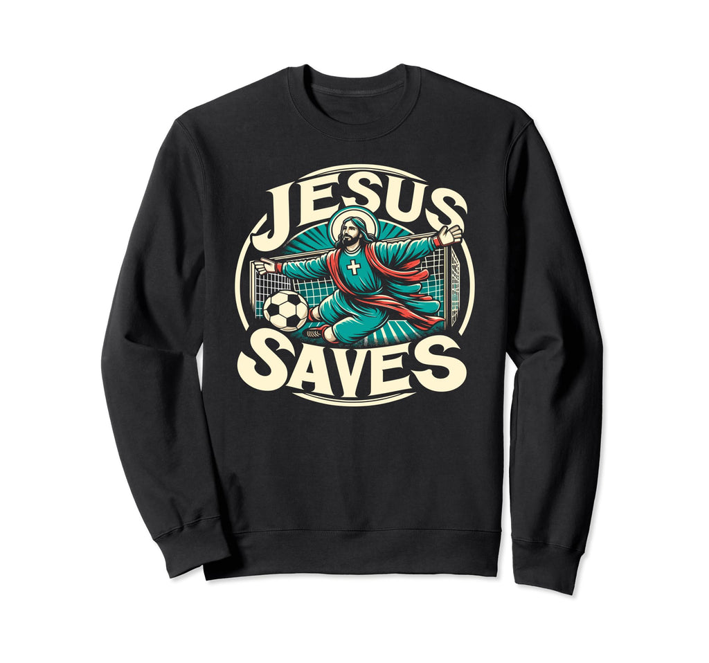 C J S Religious Christian Soccer Sweatshirt - Aesthetic Graphic Unisex