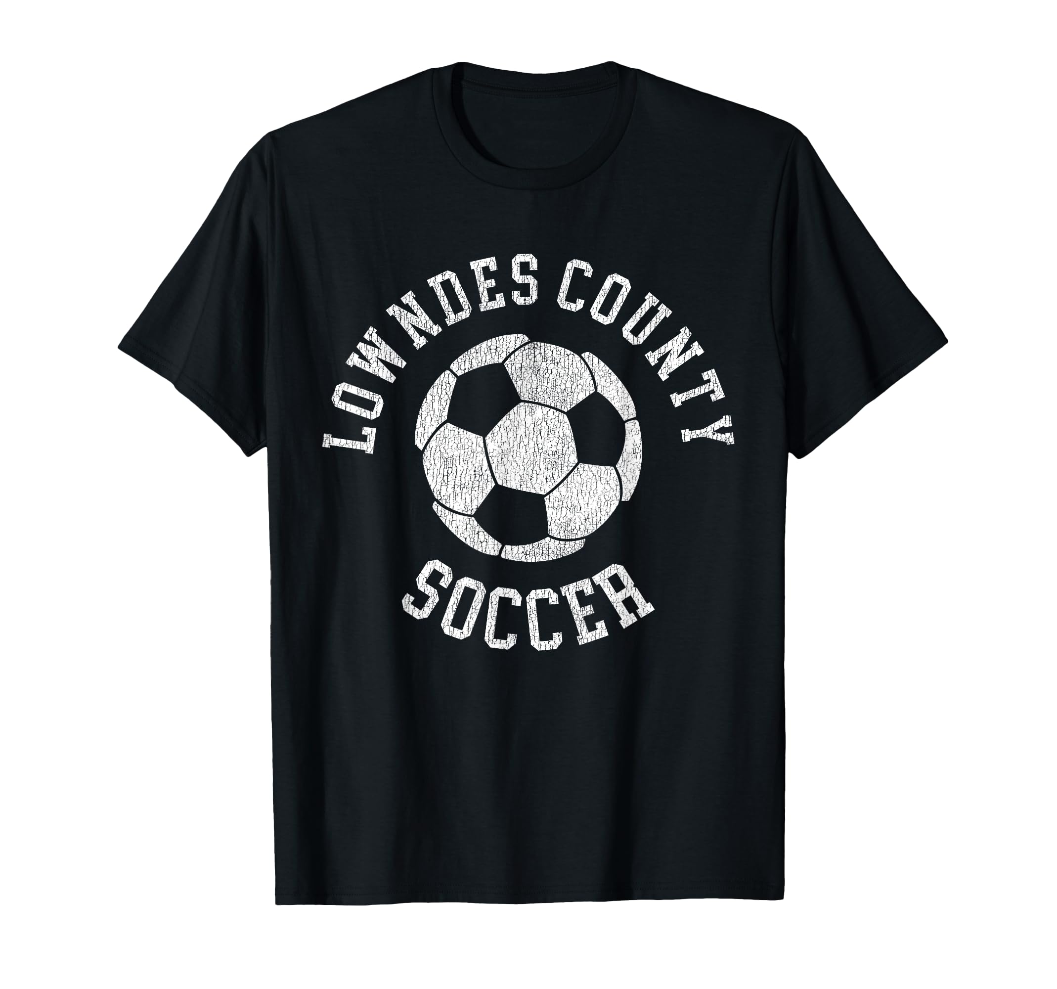 Lowndes County Soccer Distressed 90S T-Shirt - Minimalist Print Men Women