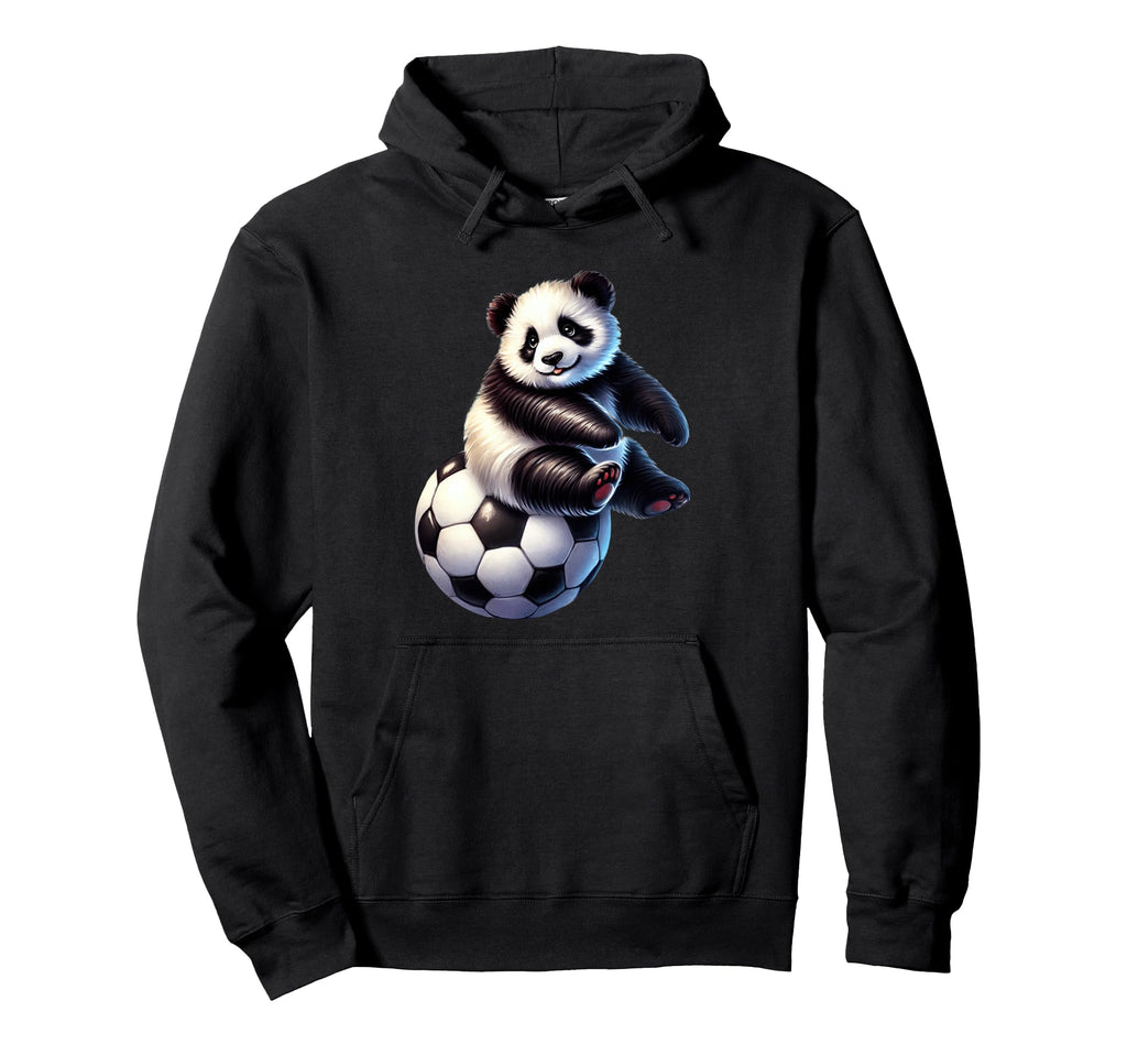 Black White Creature Soccer Ball Player Hoodie - Minimalist Print Men Women