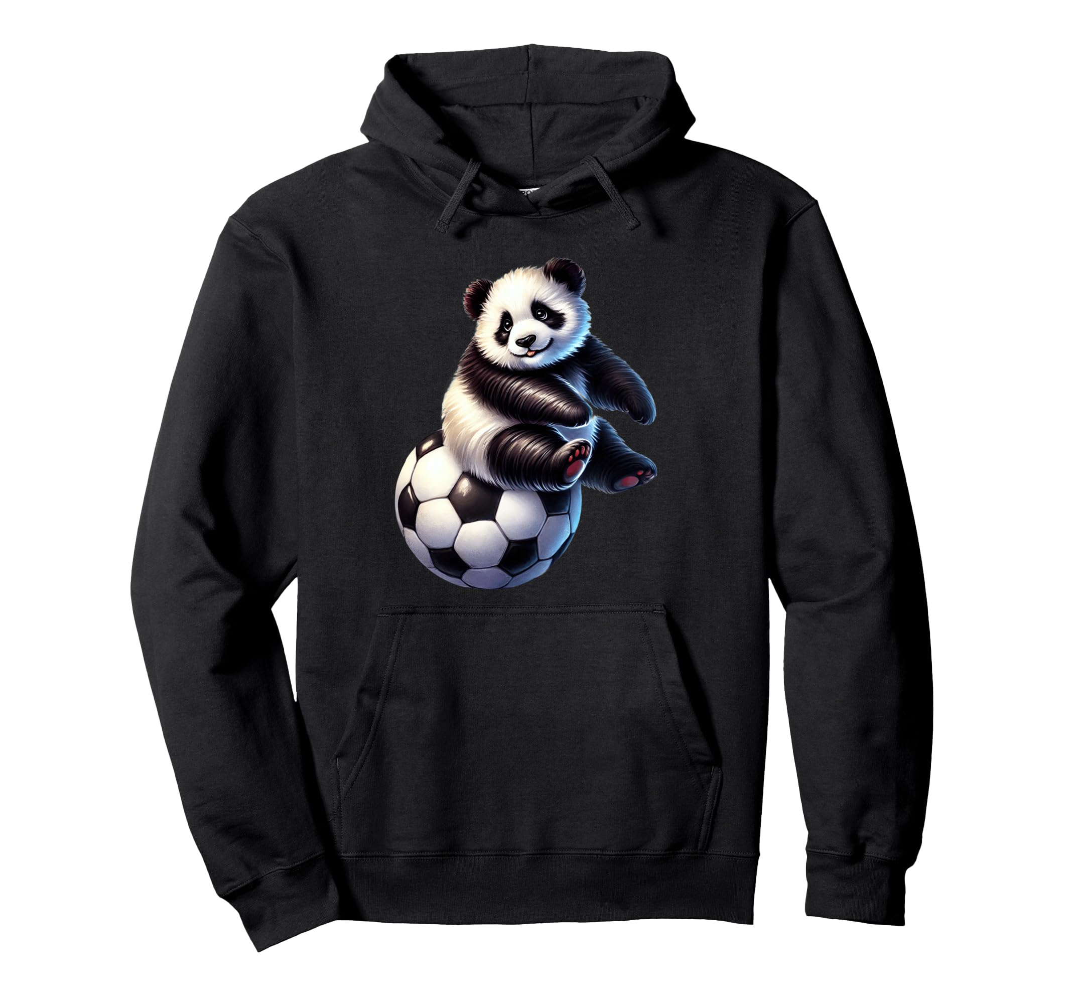 Black White Creature Soccer Ball Player Hoodie - Minimalist Print Men Women