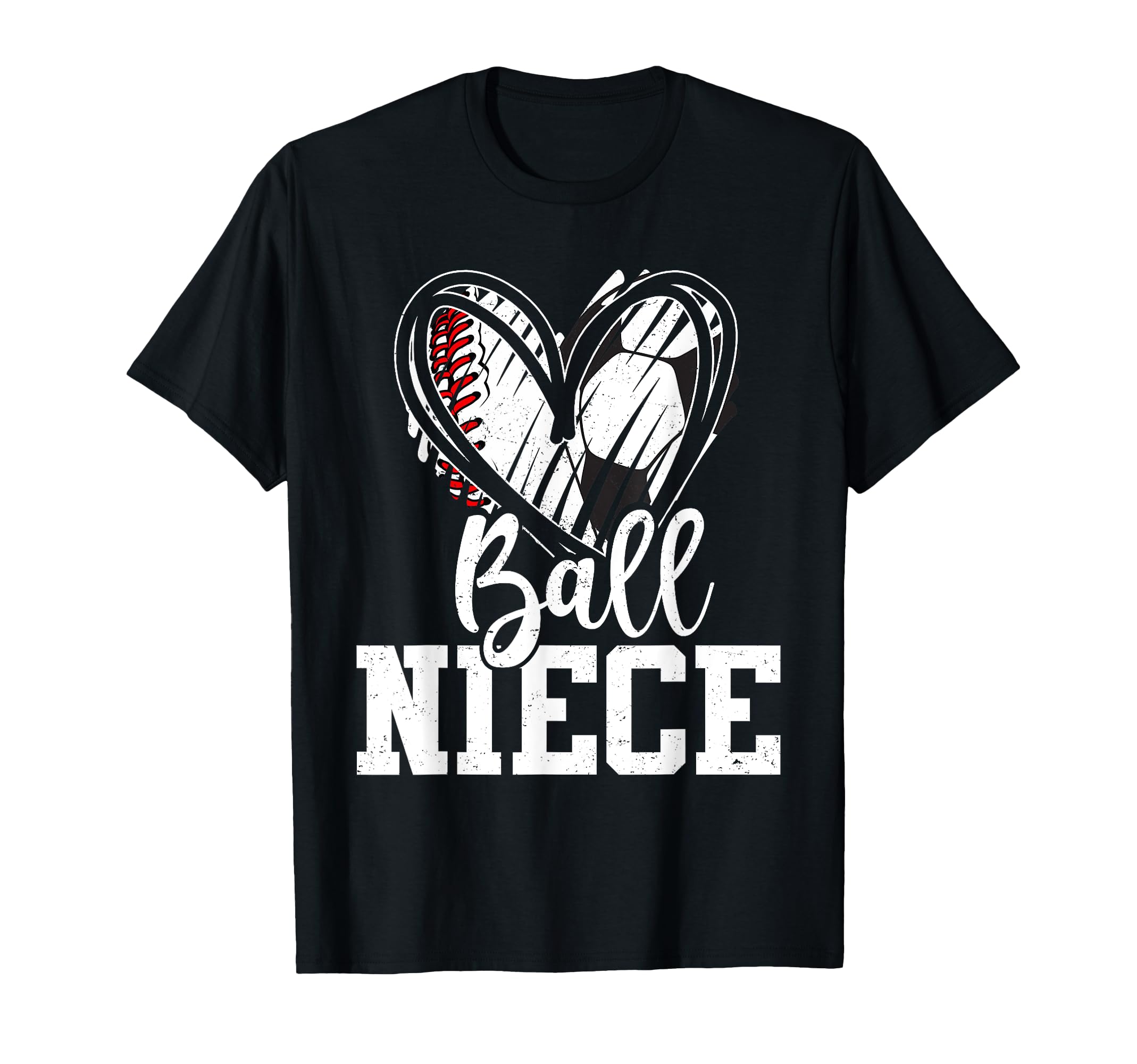 Ball Niece Heart Baseball Soccer Sweatshirt - Unique Graphic for Adults
