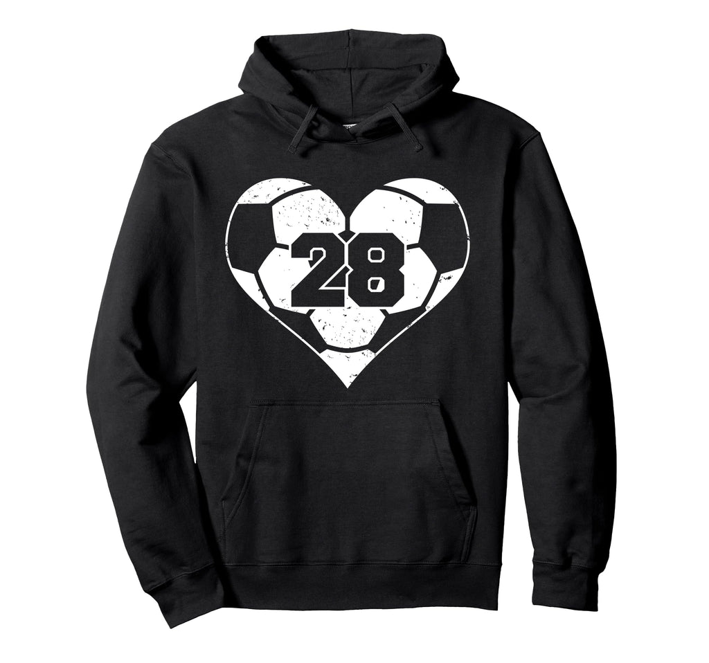 Soccer Number 28 Jersey Funny Soccer Hoodie - Graphic Print for Adults