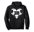 Soccer Number 28 Jersey Funny Soccer Hoodie - Graphic Print for Adults