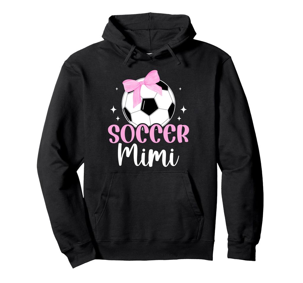 Soccer Mimi Bow Grandma Mimi Soccer Hoodie - Fun Novelty Design for Adults