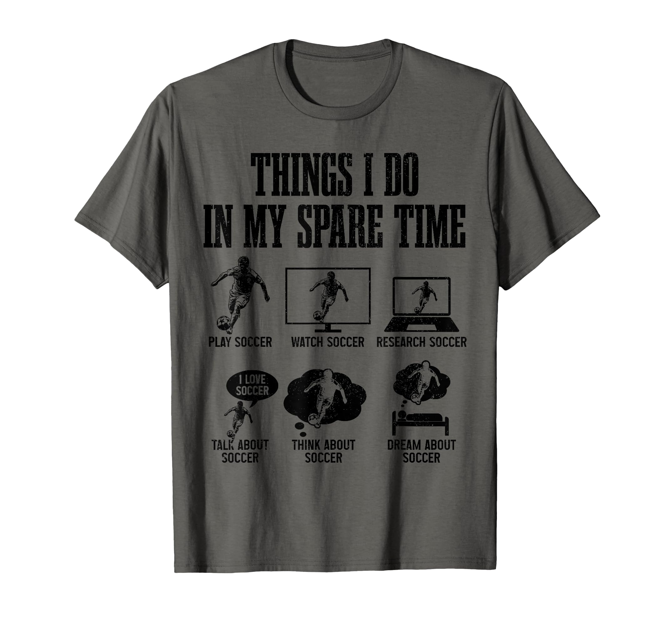 Soccer Things I Do My Spare Time T-Shirt - Fun Novelty Design for Adults