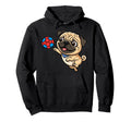 Playful Pug Puppy Soccer Dog Cartoon Fun Hoodie - Unique Graphic Men Women