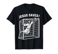 Jesus Funny Soccer Saves Football T-Shirt - Aesthetic Graphic Men Women