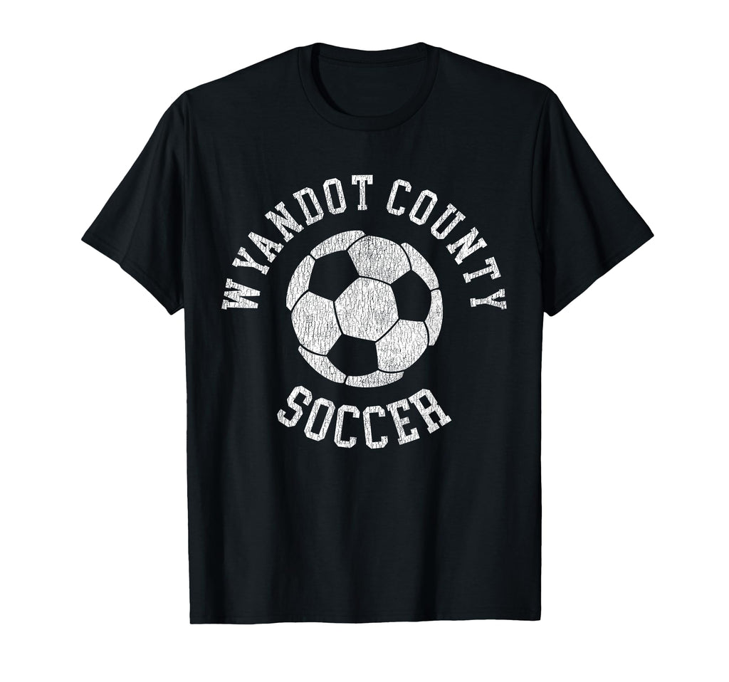 Wyandot County Soccer Distressed 90S T-Shirt - Graphic Print Unisex
