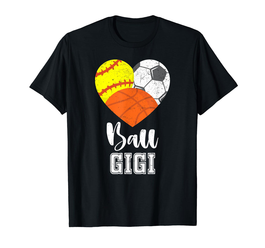 Ball Gigi Heart Softball Soccer T-Shirt - Fun Novelty Design for Adults