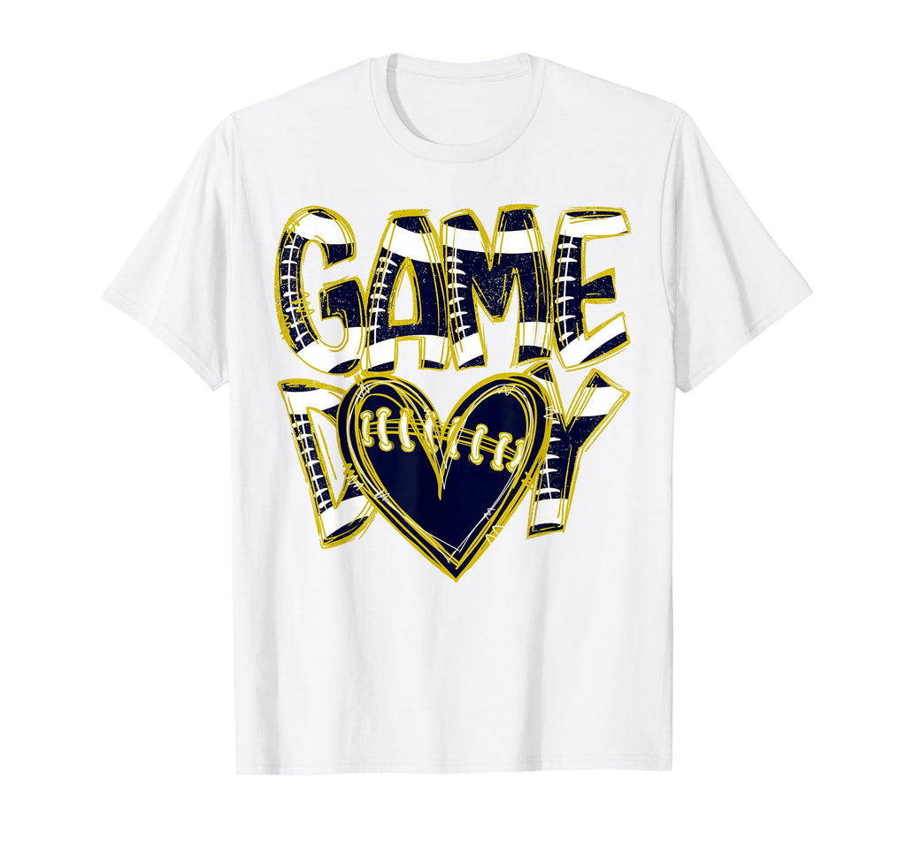 Game Day Football Team Spirit Blue And T-Shirt - Unique Graphic Men Women