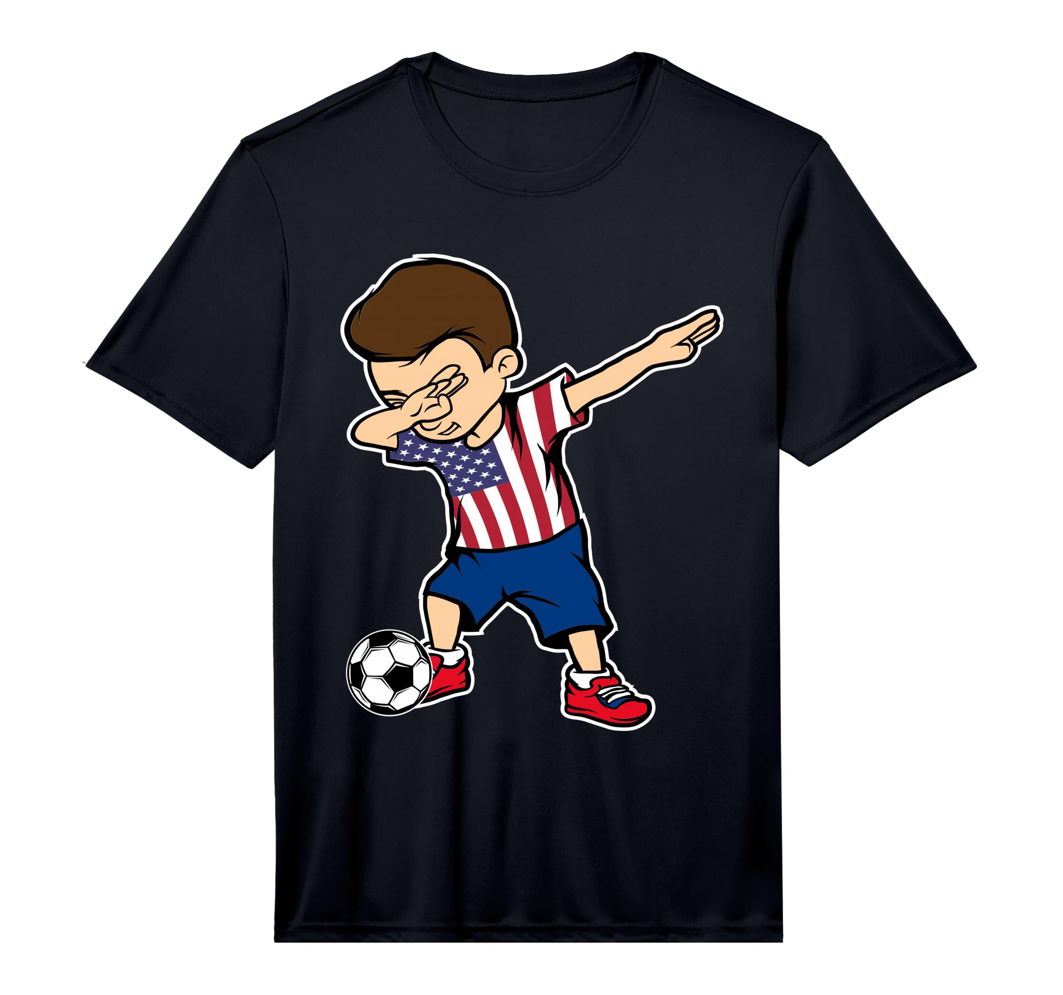 Us American Flag Dabbing Patriotic T-Shirt - Casual Everyday Wear Unisex