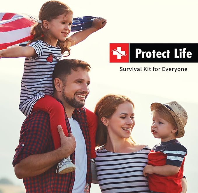 Protect Life Survival First Aid Kit for Home/Business, Camping Survival Kits | Mini Travel First Aid Kit | Camping Equipment | Small Kits for Car | Outdoor Emergency Survivals Pack - 100pcs