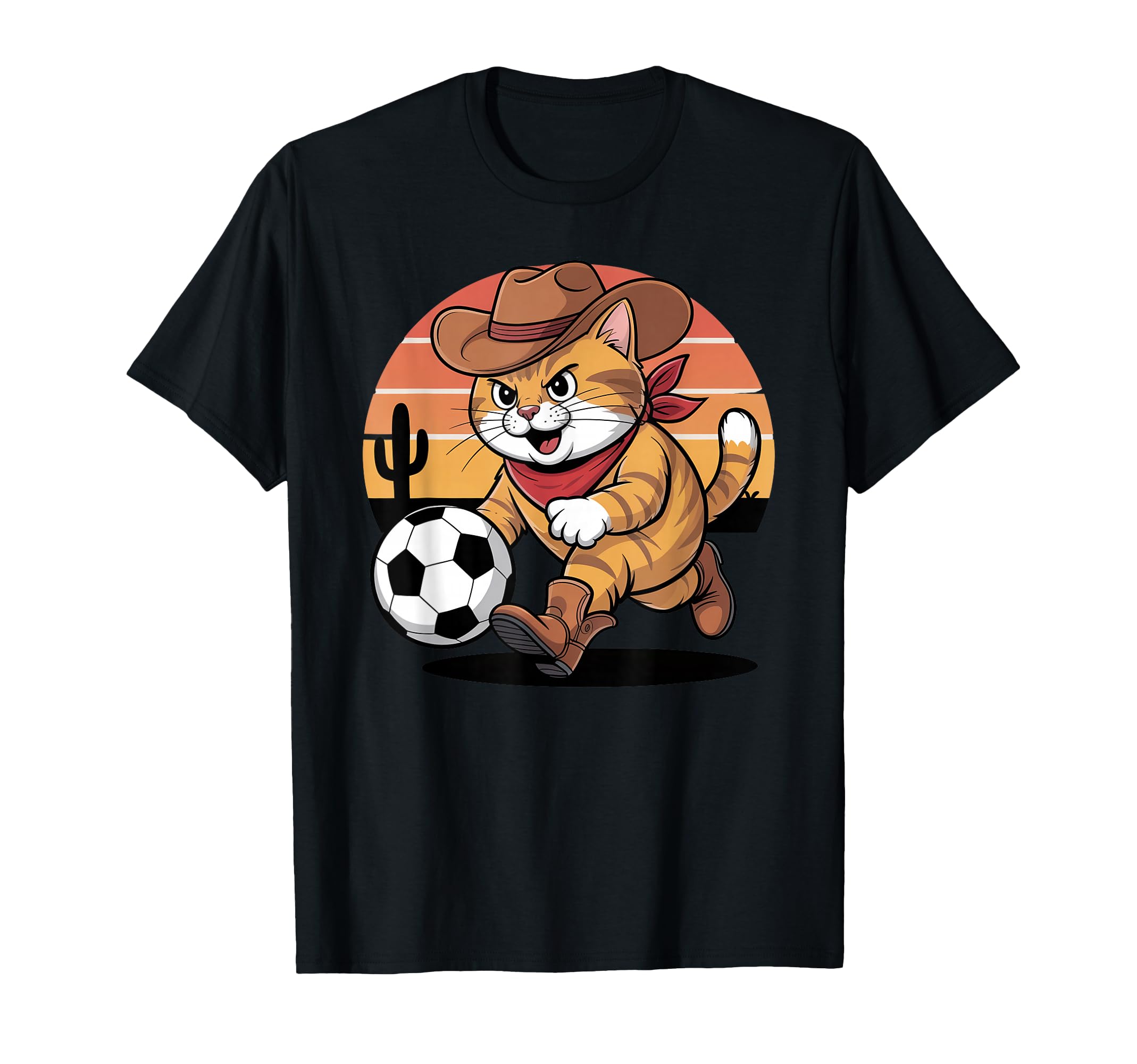 Cat Funny Cat Gang Cat Playing Soccer T-Shirt - Custom Art Print Unisex