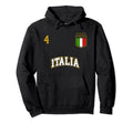 Italy Soccer Team Number 4 Sports Italian Hoodie - Minimalist Print Unisex